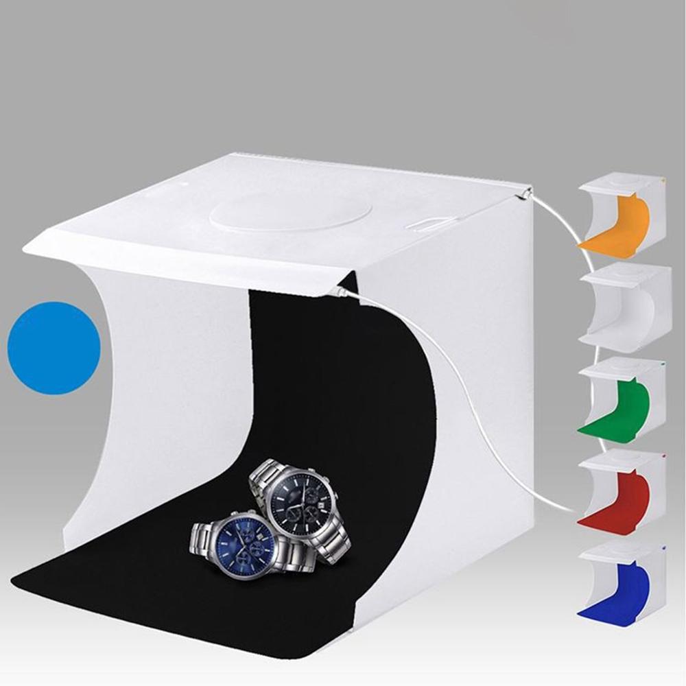 Mini Ring Lightbox Folding Studio Portable Soft Box LED Fill Light Photography Softbox Light Box With 6 Backdrops