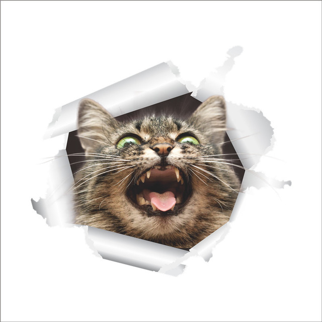 3D Vivid Cats Broken Toilet Switch Door cupboard S... – Vicedeal