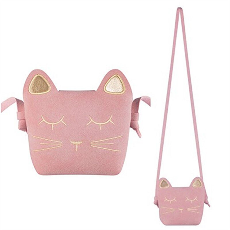 Leuke Single-Schoudertas Mini Leuke Kat Oor Schoudertas Messenger Snack bag Kids: Roze