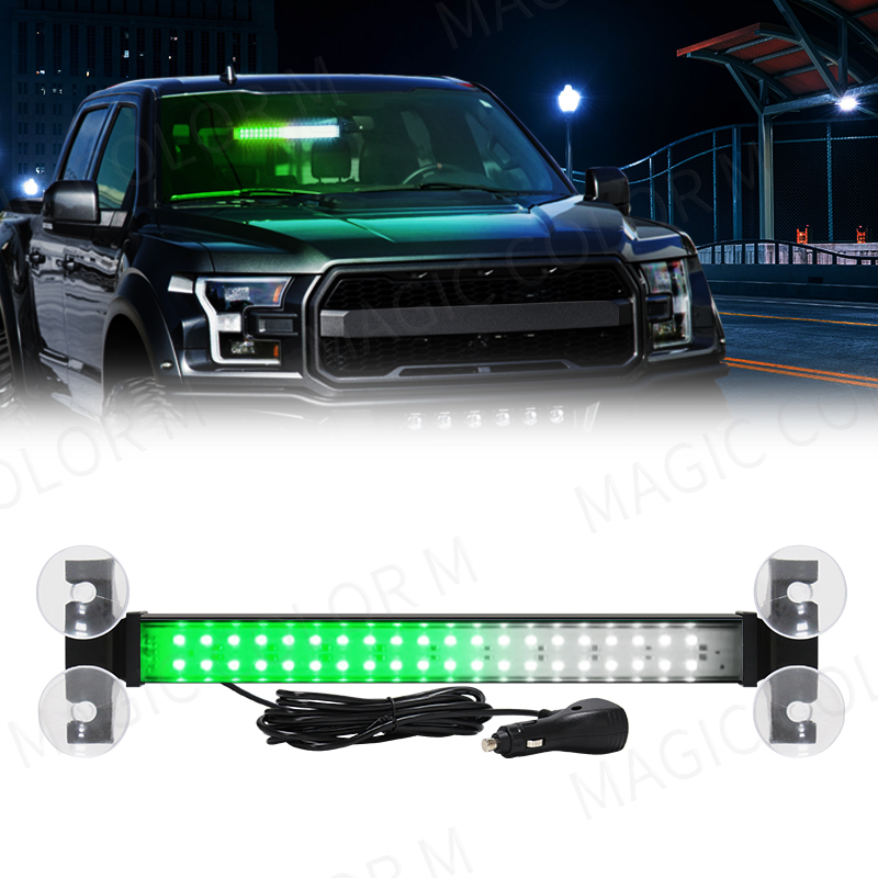 40 LED Strobe Licht Notfall Blitz Warnung Lampe Auto Windschutzscheibe Bar Verkehrs Advisor Taschenlampe Rot Blau Auto Zubehör 12 V-24 V: green