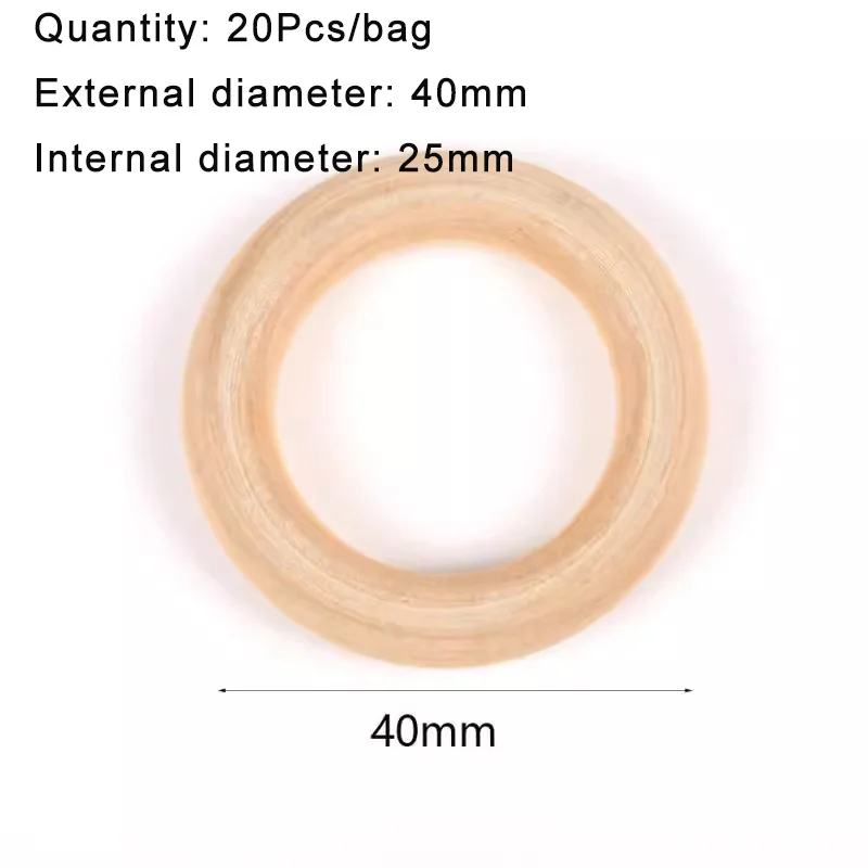 15-100mm feine naturholzringe, hölzerner beißRing für babys, kreis, diy-schmuckherstellung aus holz, ringspielzeug, anhänger, bastelaccessoires: 55mm 10 stück