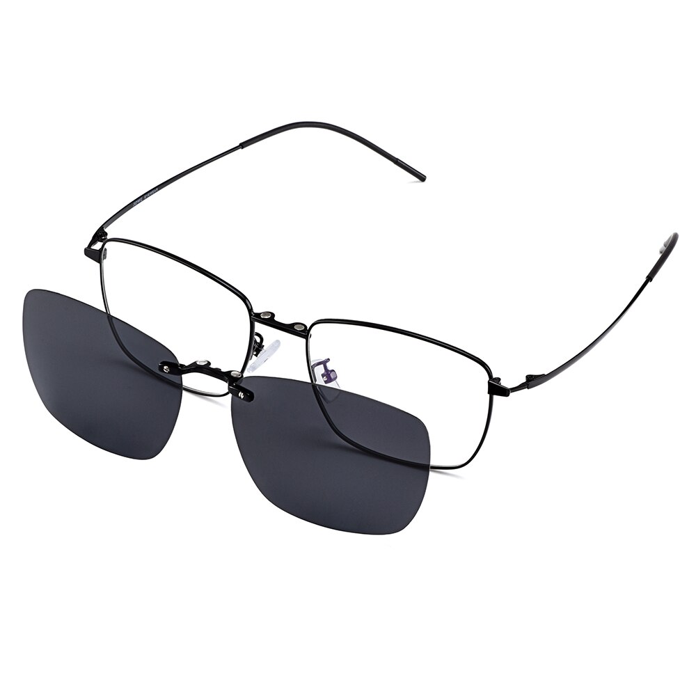 Gmei Optical Men cuadrado ultraligero titanio montura de aleación para gafas polarizadas Clip en gafas de sol mujeres gafas Opticas