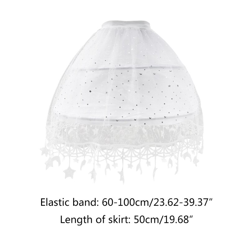 4-Hoop 4 Layer Ruffled Wedding Petticoat Skirt Bridal Dress Crinoline Underskirt