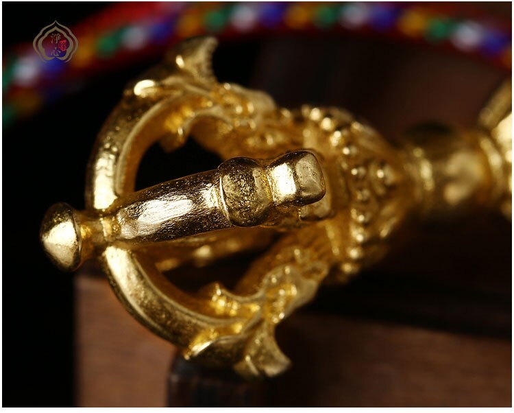 Very Beautiful Rare Brass Tibetan Buddhist Vajra Hsiang mo ch'u Shadow Sword Talisman Good Lucky