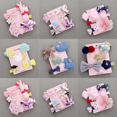 6pz/5pz Del bambino Tornante clip di Capelli Della Ragazza dell'arco Del Fiore mini Barrettes stella Bambini infante noi