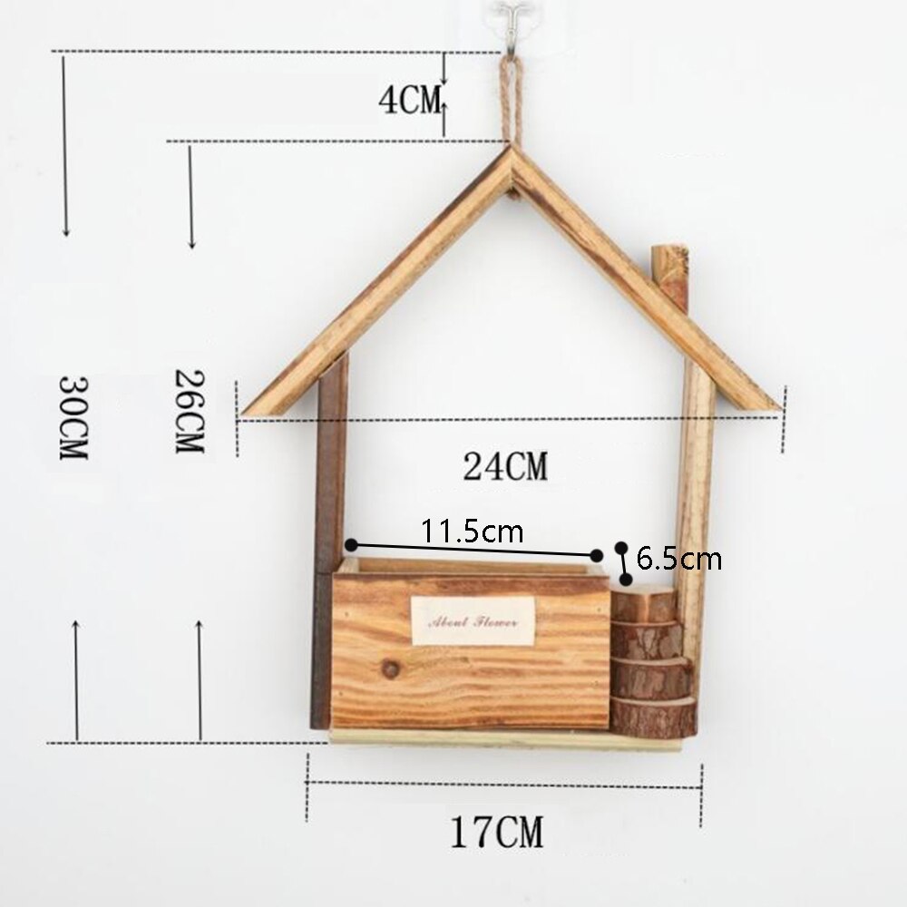 Wooden Hanging Flower Pot Plant Holder Plant Hanger Flower Pots Hanger for Wall Planter Basket Home Garden Balcony Decoration: A