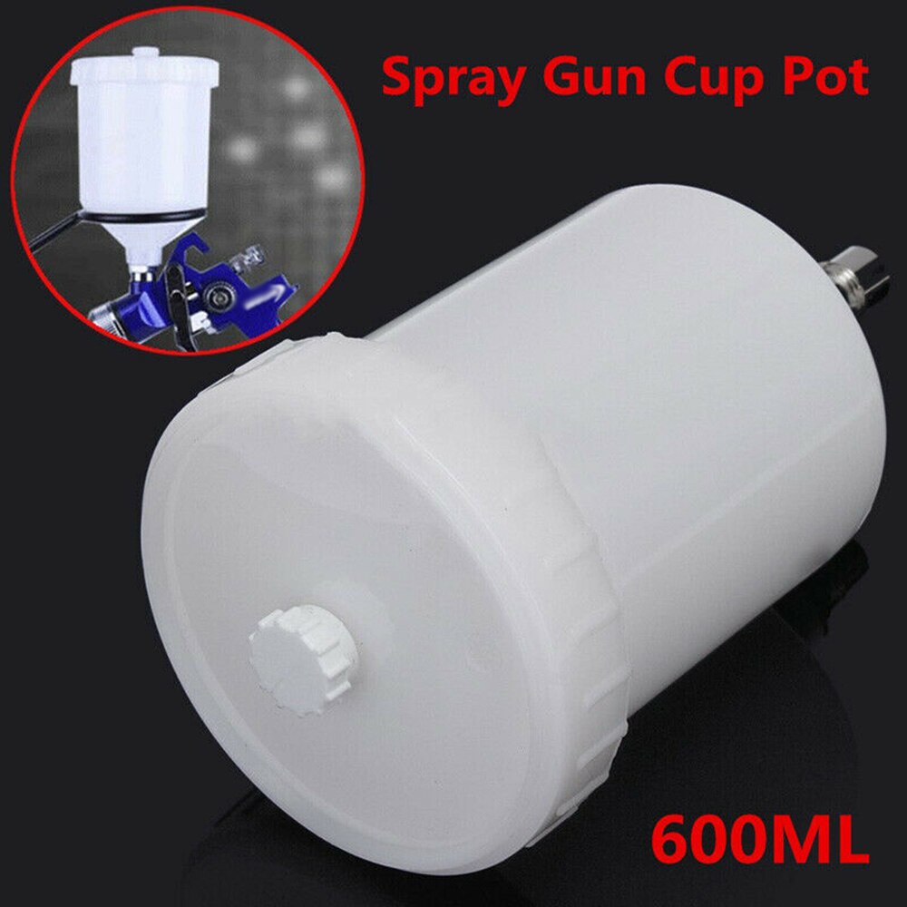 Hvlp spray cup pot stik jet udskiftning 600ml plast maling hvid
