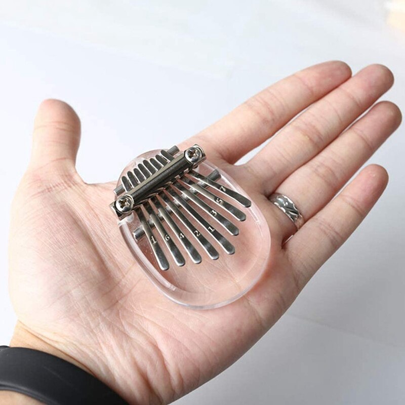 8 Keys Mini Kalimba, Crystal Mbira Thumb Piano,the Best for Children,Adults and Beginners on Birthdays,Other Occasions