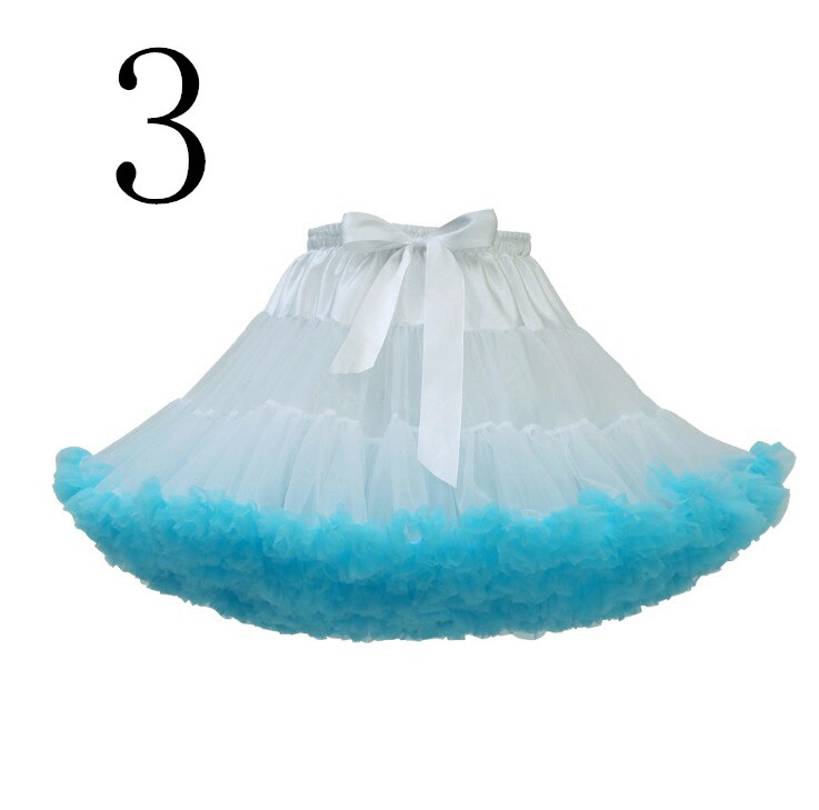 Jupon court en Tulle, Crinoline, tenue d'halloween ou robe de mariée Vintage, jupe Tutu sous-jupe Rockabilly: 3 white and blue