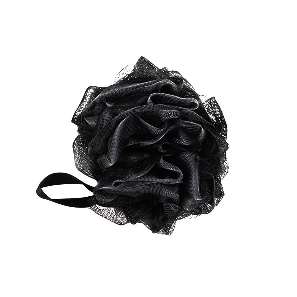 1PC Black Luxury Loofah Shower Pouf Sponge Exfoliating Mesh Pouf Washing Cleaning Sponge bathroom supplies