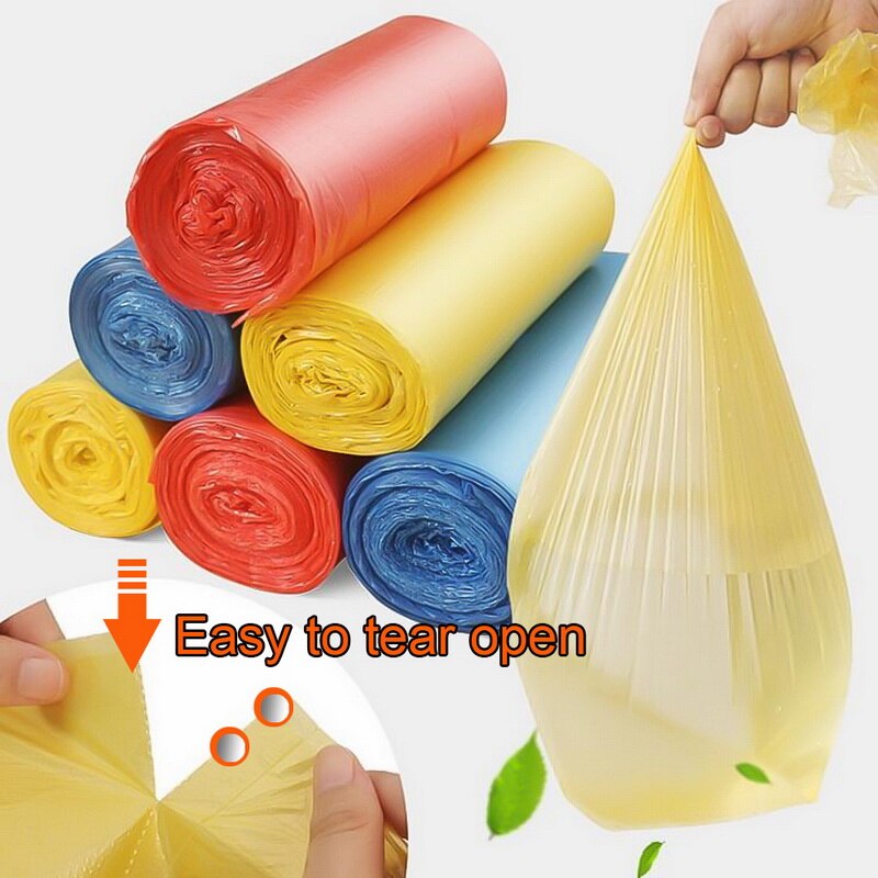 Sac poubelle cuisine pratique | 30 pièces/rouleau, couleur unique, épaissi, point de cassure, sac de déchets de nettoyage One-off, sac poubelle en plastique de 45x55cm