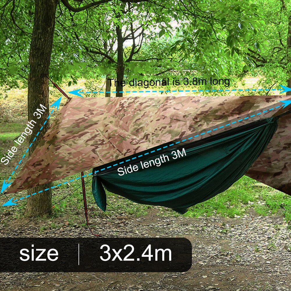 Bâche de camping rectangulaire ultralégère, abri solaire extérieur, bâche de plage, housse de tente étanche, 3x5m, 3x4 degrés UV, Bushcraft  18