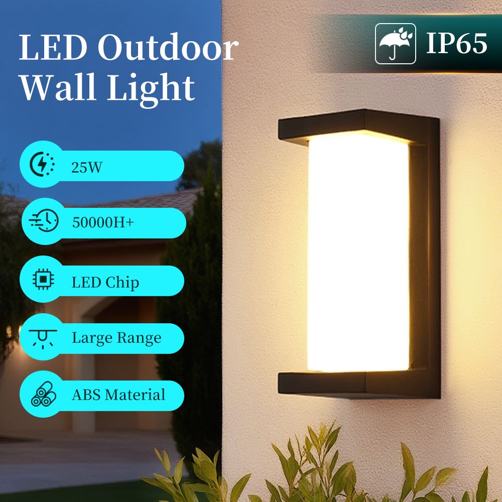 LED applique murale extérieure IP65 étanche porche lumière 25W économie d'énergie lumière intérieure pour jardin couloir balcon décor applique murale