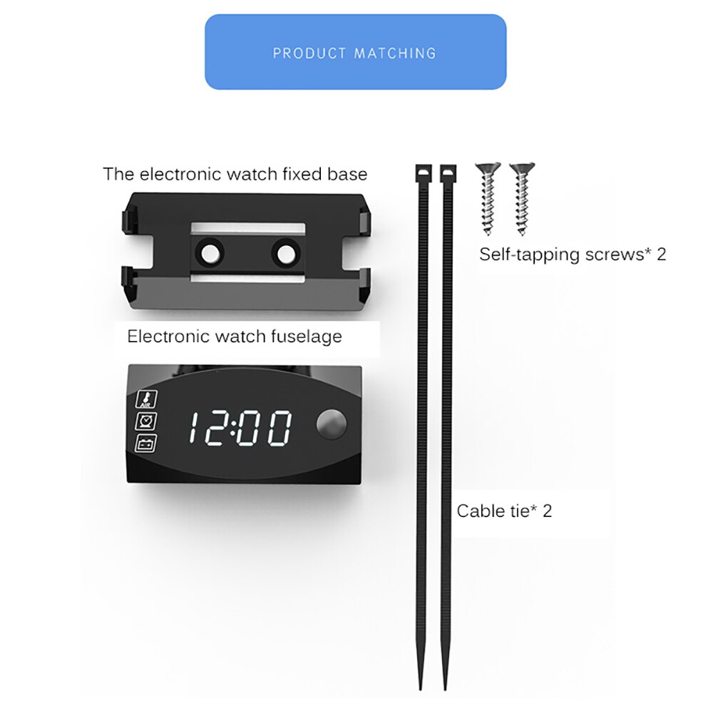 Mini 3 in 1 Digital Voltmeter Amperemeter Digital LED-anzeige Uhr Thermometer Anzeige Messgerät Tafel Meter 12V Für Auto motorrad