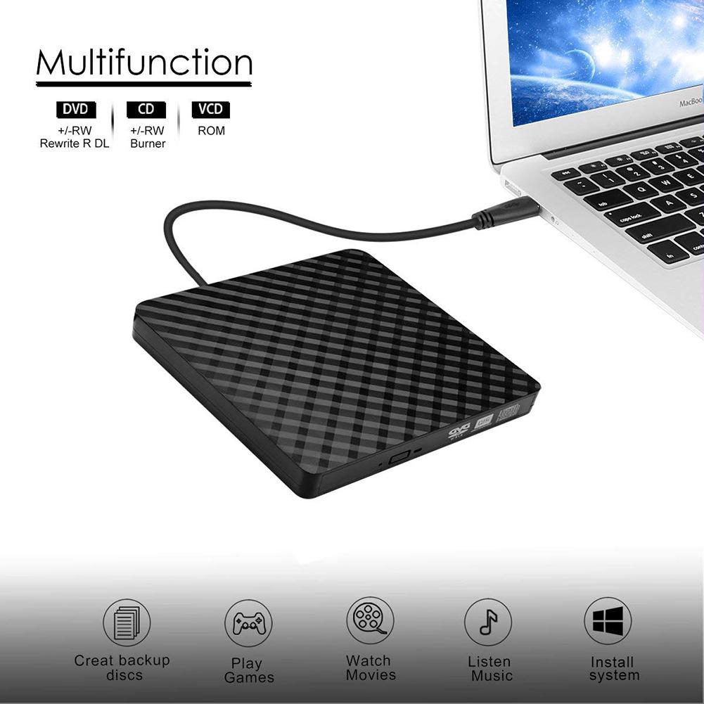 EastVita DVD Drive High Speed Data Transfer USB 3.0 External CD DVD Reader Writer Player for Macbook Laptop Desktop r20