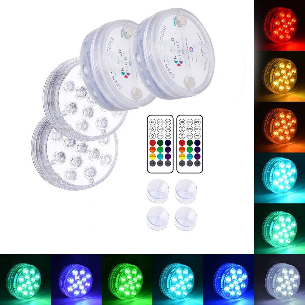 13 LED Lights Waterproof Remote Decoration Pool Pond Centerpieces Foundation