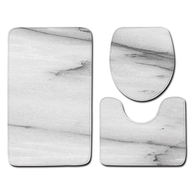 3Pcs Badkamer Tapijt Badmat Set Marmer Gedrukt Floor Mat Flanel Wc Tapijten Antislip Keuken Badkamer Tapijt wc Mat Tapete: Style 6 / S  45x75cm