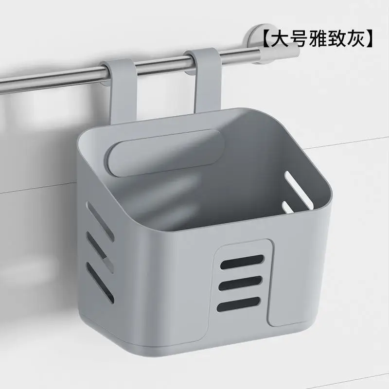 Kitchen Hanging Storage Basket Household Hanging Basket Bathroom Shelf Hangable Toilet Wall Hanging Plastic Kitchen Organizer: Yellow