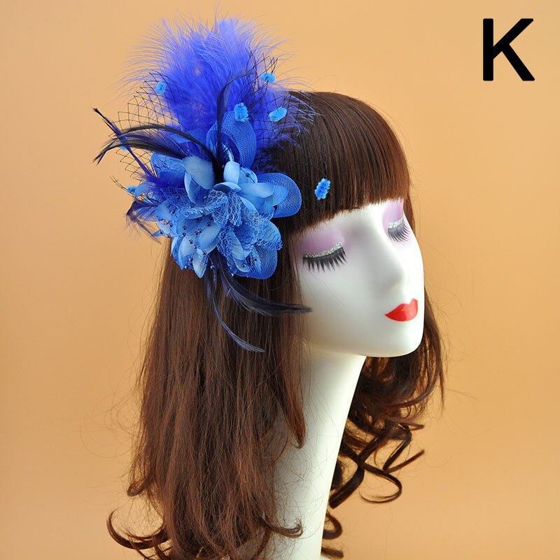 Mode Mesh Fascinators Hoed Vrouwen Wedding Cocktail Thee Party Solid Bloem Veer Tovenaar Hoofddeksels Bruids Haaraccessoires: K