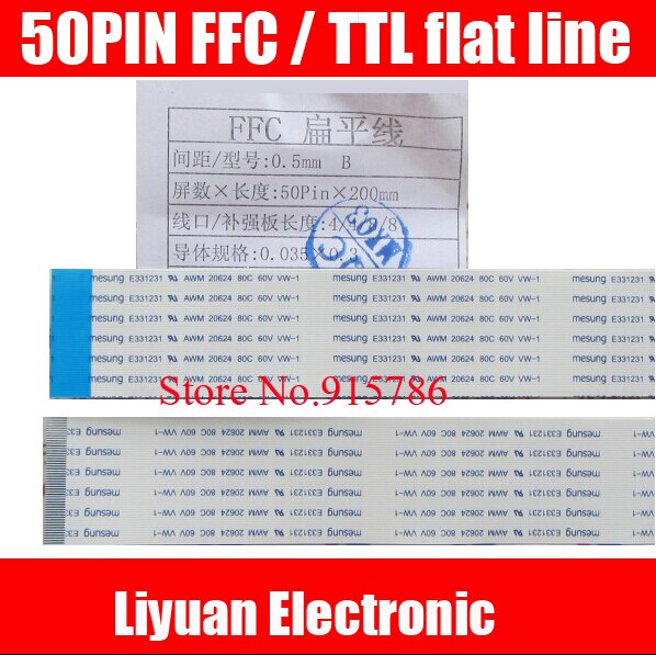20 stks 50PIN FFC/TTL vlakke lijn/afstand 0.5 MM Lengte 20 CM Reverse zachte kabel