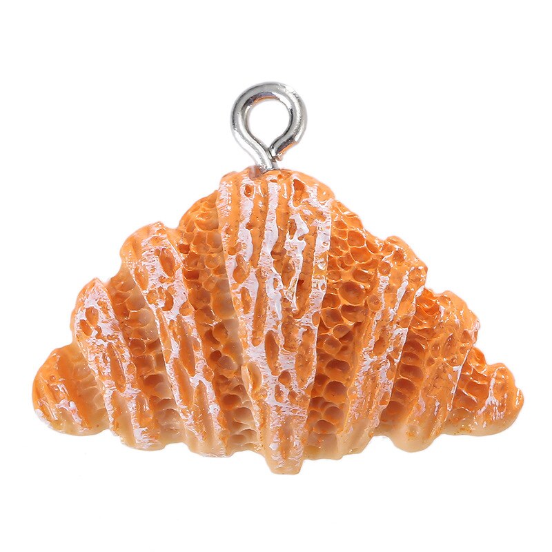 10 sztuk sztuczna żywność żywica Charms chleb ciasto ciasteczka Charms dla bransoletki tworzenia biżuterii Kawaii śliczny wisiorek, breloczek akcesoria
