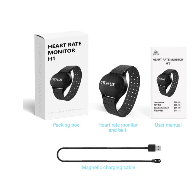 CYCPLUS H1 Heart Rate Monitor Wrist Band Arm Belt Bluetooth 4.0 ANT Cycling Accessories Sensor for Wahoo Zwift GPS Bike Computer: Default Title