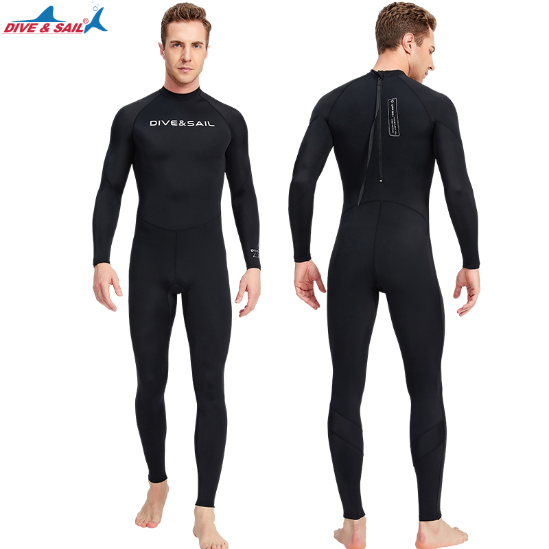 Full Body Rash Guard Dive Skin UV Swimwear Sport Skins UPF50+, Long Sleeve One Piece Front/Back Zipper Sun Suit Basic Wetsuit