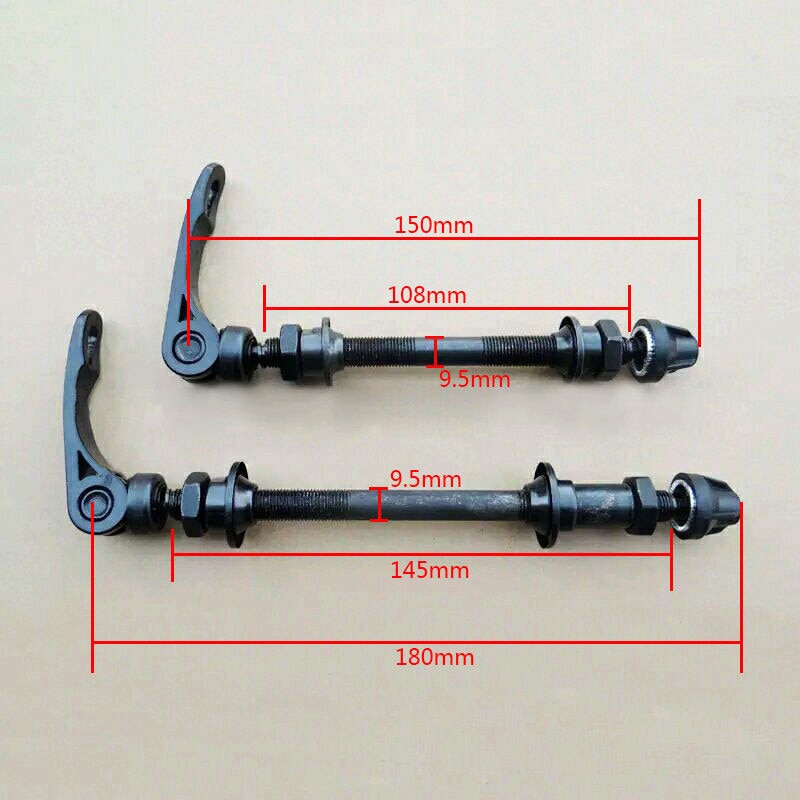 1 Set 9.5Mm Fiets Quick Release Hendel Voor & Achter Wiel Hub Spies Bike Spies Bolt Lever Stalen As vervanging