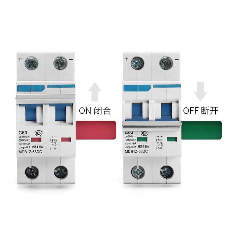 Solar DC Air Circuit Breaker 1P 2P 3P 4P Atmosphere Switch Defence Tripping Operation for solar energy system