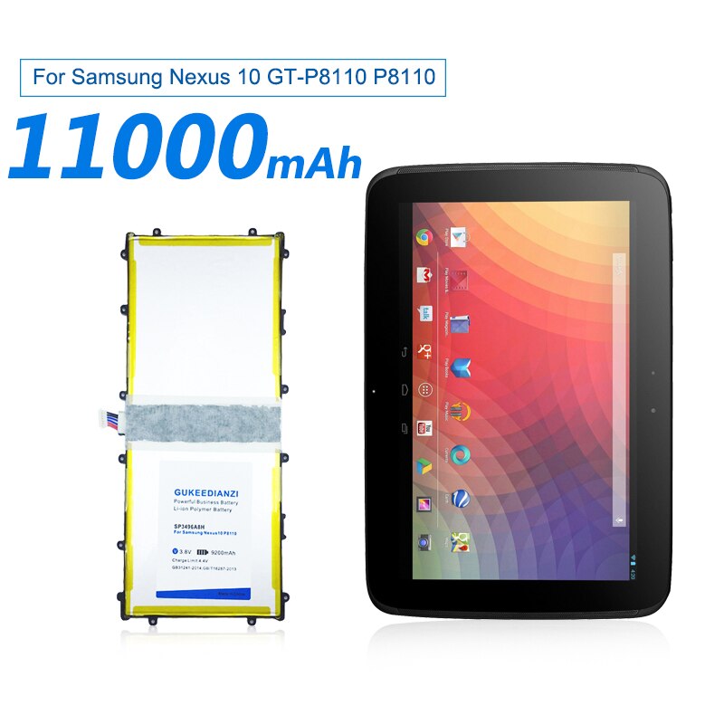 GUKEEDIANZI Replacement Battery SP3496A8H For Samsung Google Nexus 10 GT-P8110 HA32ARB Authentic Tablet Battery 11000mAh