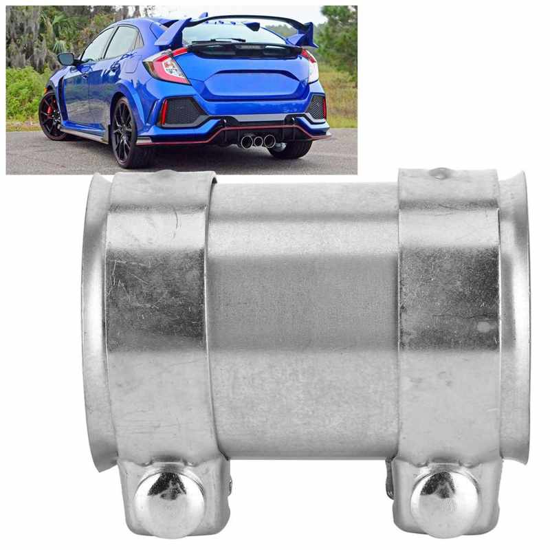 3in 76mm Exhaust Pipe Connector Double Clamp Joiner Stainless Steel Sleeve Universal Tube Repair Accessories