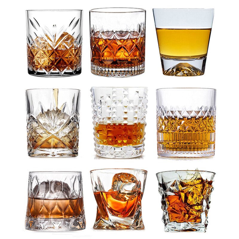 Vasos de whisky de 1 Uds., vasos de rocas antiguas, cristalería para cóctel escocés, Bourbon, Gin, Voldka, Brandy