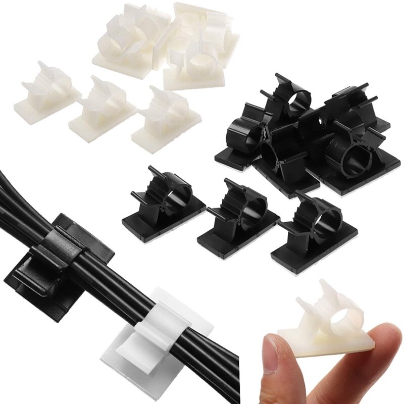 PPYY-100Pc Self Adhesive Cable Clips Wire Clips Cable Clamps Tie Holder Cable Wire Organizer Management for Car