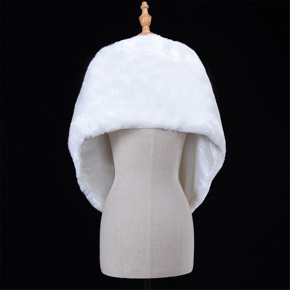 Robe de mariée en fausse fourrure pour femme, couleur ivoire blanc, manteau, châle, Cape, accessoires de mariage, automne hiver