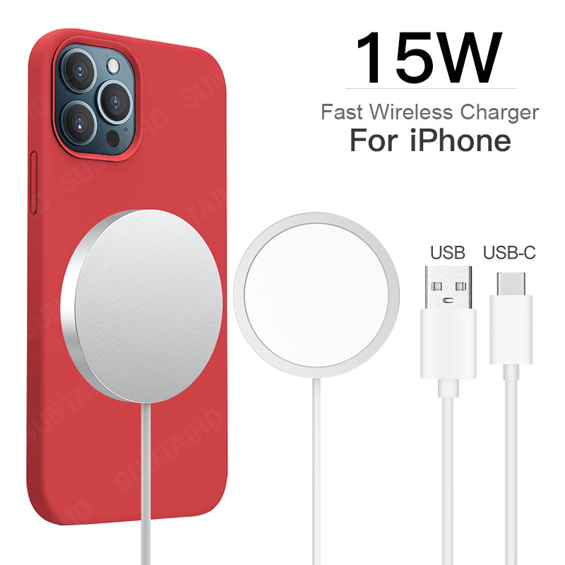 Chargeur magnétique sans fil 15W, pour iPhone 12 Pro Max, étui de téléphone magsafing, station de Charge rapide, prise PD