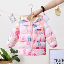 Herfst Winter Kinderen Cartoon Afdrukken Patroon Donsjack Jongens Meisjes Modieuze Thermische Jas Baby Fleece Warm Houden Jas