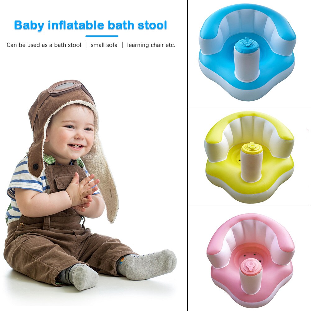 Barn badsits stol baby uppblåsbar soffa rosa grön barnstol matsalsvagn spädbarn bärbar lekmatta soffor lär pall