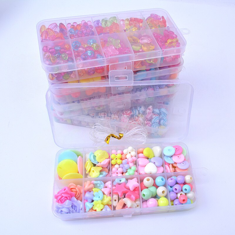 DIY Handmade Beaded Toy with Accessory Set Children 10 Grid Girl Jewelry Making Toys Educational Toys Children