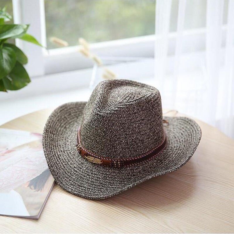 Ymsaid sommerstil cowboy stråhatt kvinner menn sommer utendørs reise strandhatter unisex fast vestlig solskjermhette