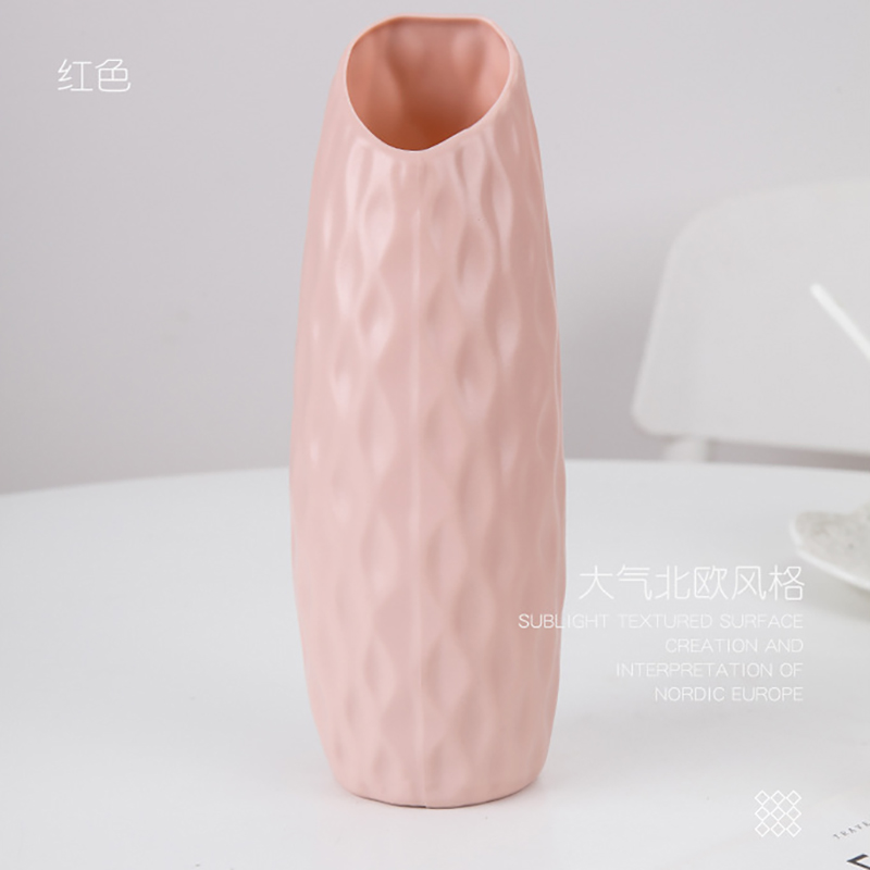 Modern Nordic Plastic Flower Vase, Pink, Blue, White Pot, Basket, Home, Living Room Decoration, Ornament, Arrangement: black