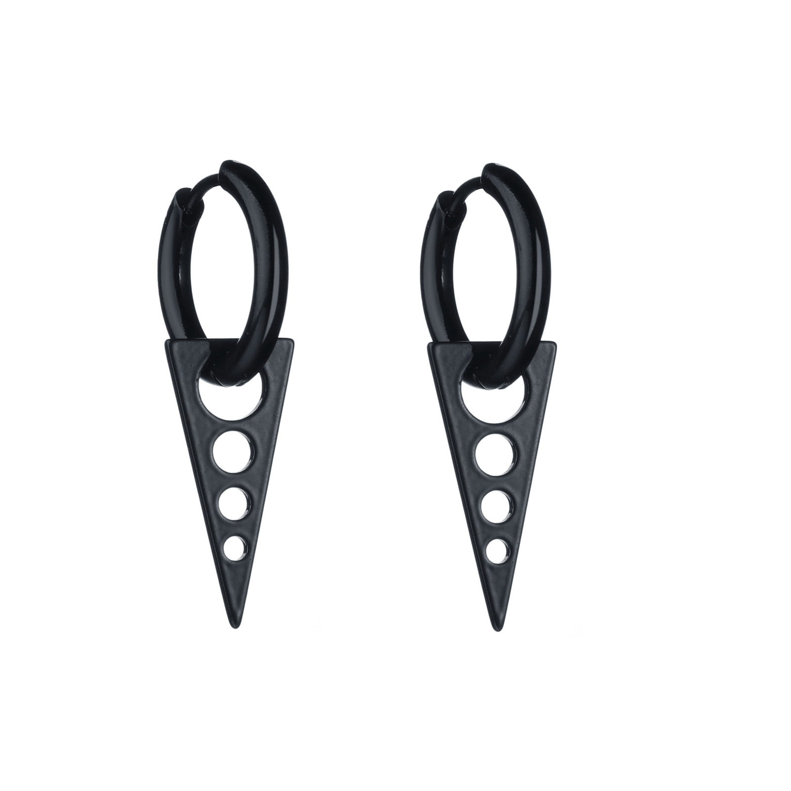 Pendientes colgantes en forma de triángulo para hombre y mujer, aretes de acero inoxidable, Piercing, joyería gótica, 2 unidades: Verde del ejército de Zinc