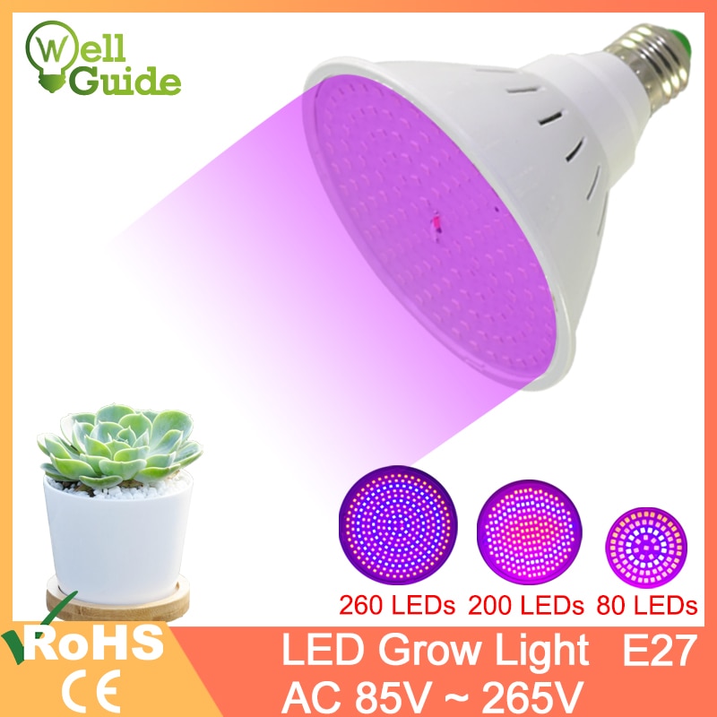 Led Grow Light E27 Led Lamp Volledige Spectrum 4W 3W 50W 80W AC85-265V Indoor Plant Lamp ir Uv Voor Bloeiende Hydrocultuur Systeem