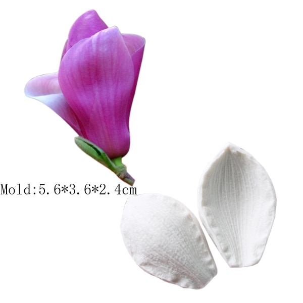 Magnolia Petal Veiner & Cutter Flower Petals Shape Silicone Mold Fondant Chocolate Cake Tools Baking Cookie Moulds Decorat CS326