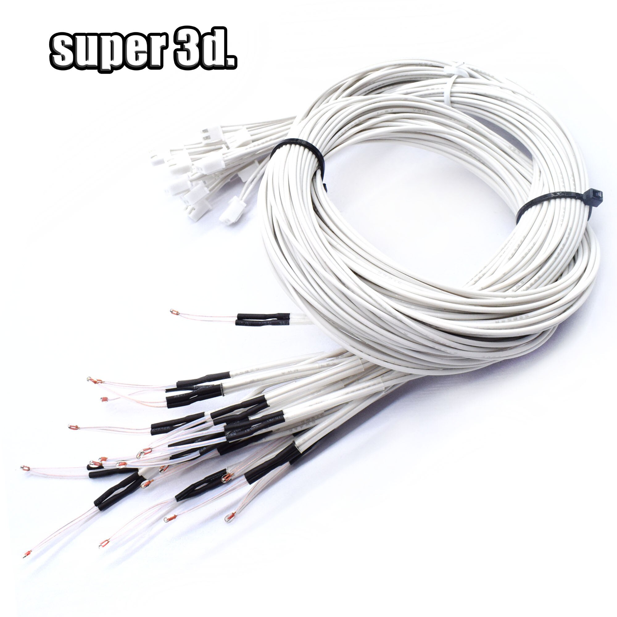 3D Printer parts Thermistor NTC Temperature Sensor 3950 1% line100&150cm 100K with XH2.54 White Terminal 2P connector terminal