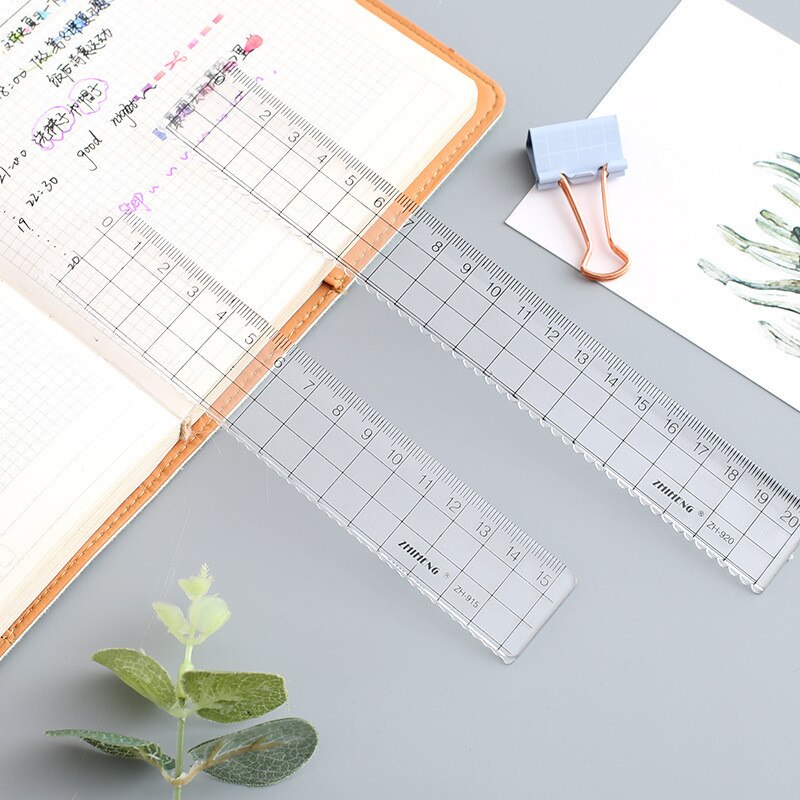 Grid Ruler 3 Sizes Transparent Acrylic Ruler with Precise and Visible Grid and Angle Lines for School Office Supplies