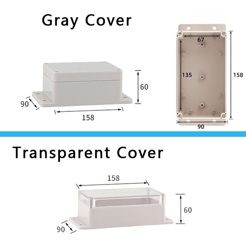IP67 Waterproof Junction Box F Series Plastic Outdoor ABS Sealed Wiring Junction Enclosure for Electrical Instrument Project: 3XL / Dark Grey