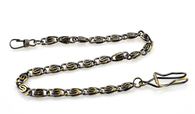 Vintage 37.5cm rustfrit stål kæde halskæde til mænd eller kvinder smykker tilbehør lommeur kæde: Bronze