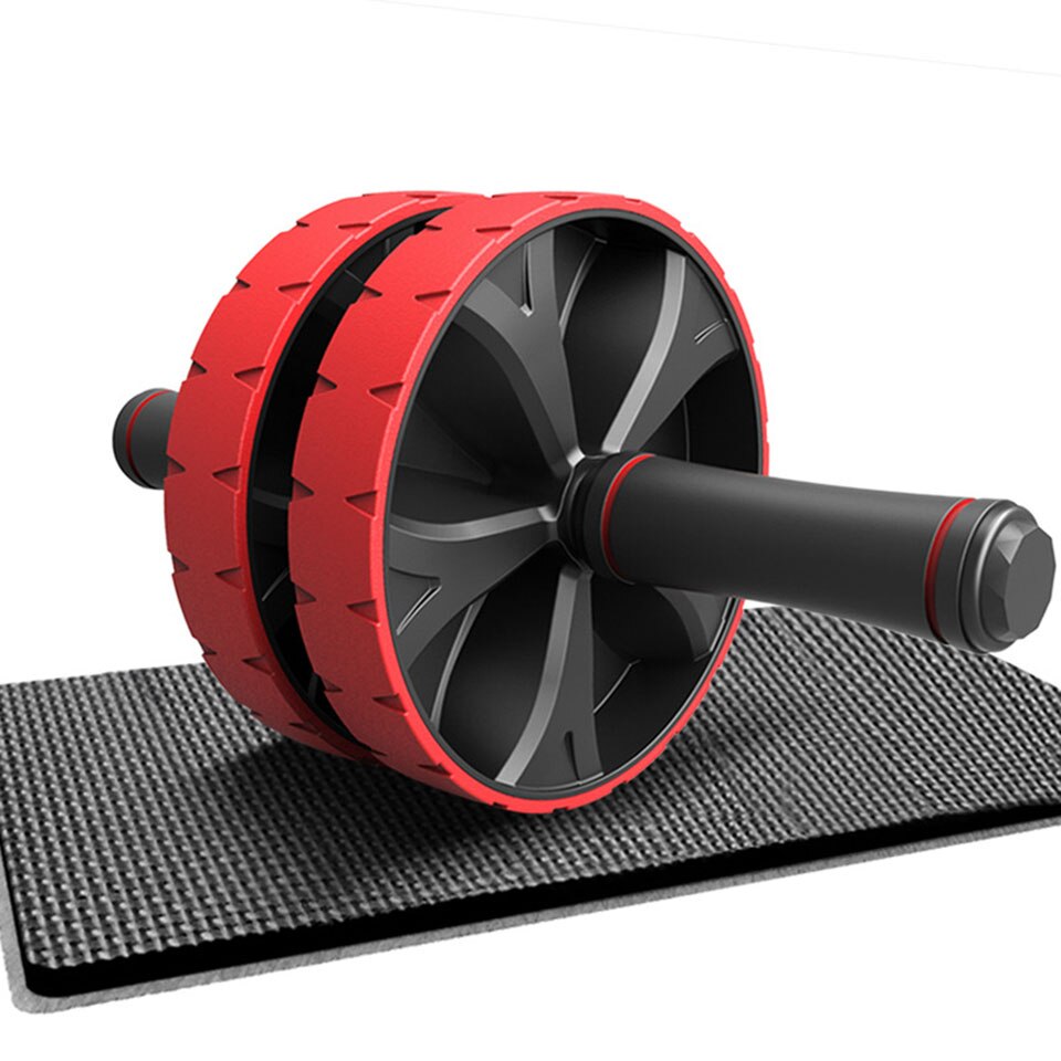 KoKossi moda poćwiczyć koła bez hałasu obręcz na brzuch Roller do ćwiczeń brzucha z mata do ramię talia nogi ćwiczeń sprzęt Fitness na siłownię: Red D