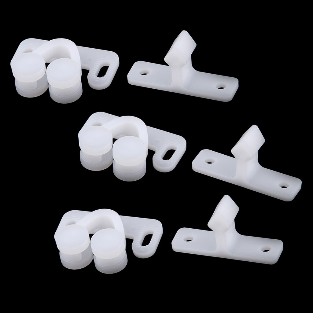 3pcs Double Twin Roller Door Catch Catches Cabinet Cupboard Furniture Latch