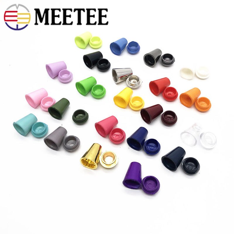 Meetee 50pcs Plastic Rope Stopper Cord End 14mm for Hat Clothing Pants Waist Belt Drawstring Rope Buckles DIY Accessories DY207